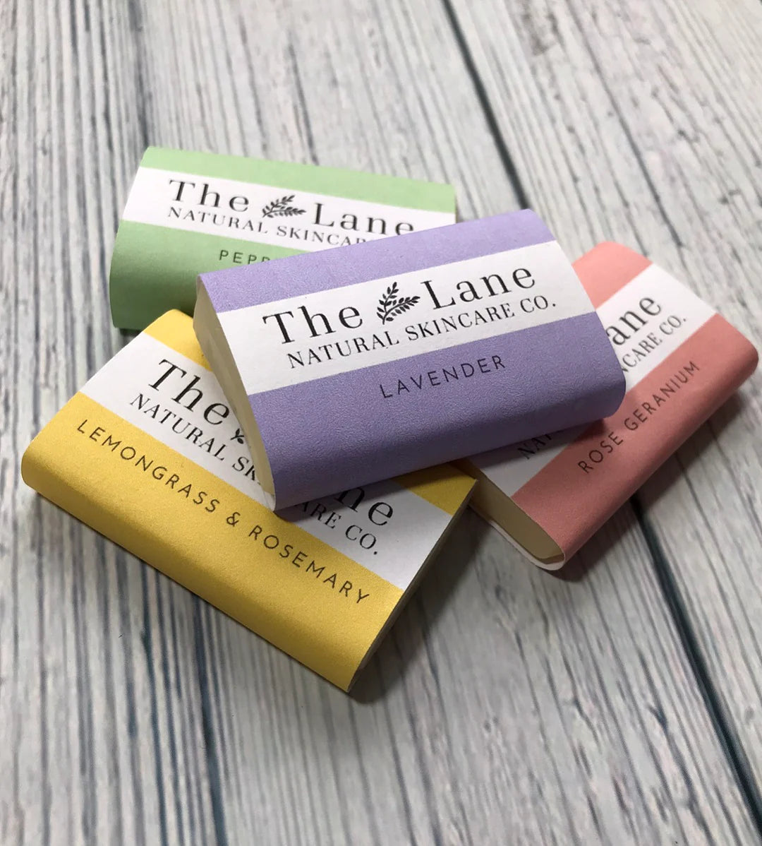 A Set of 4 Mini Travel Soaps - The Lane Natural Skincare Co