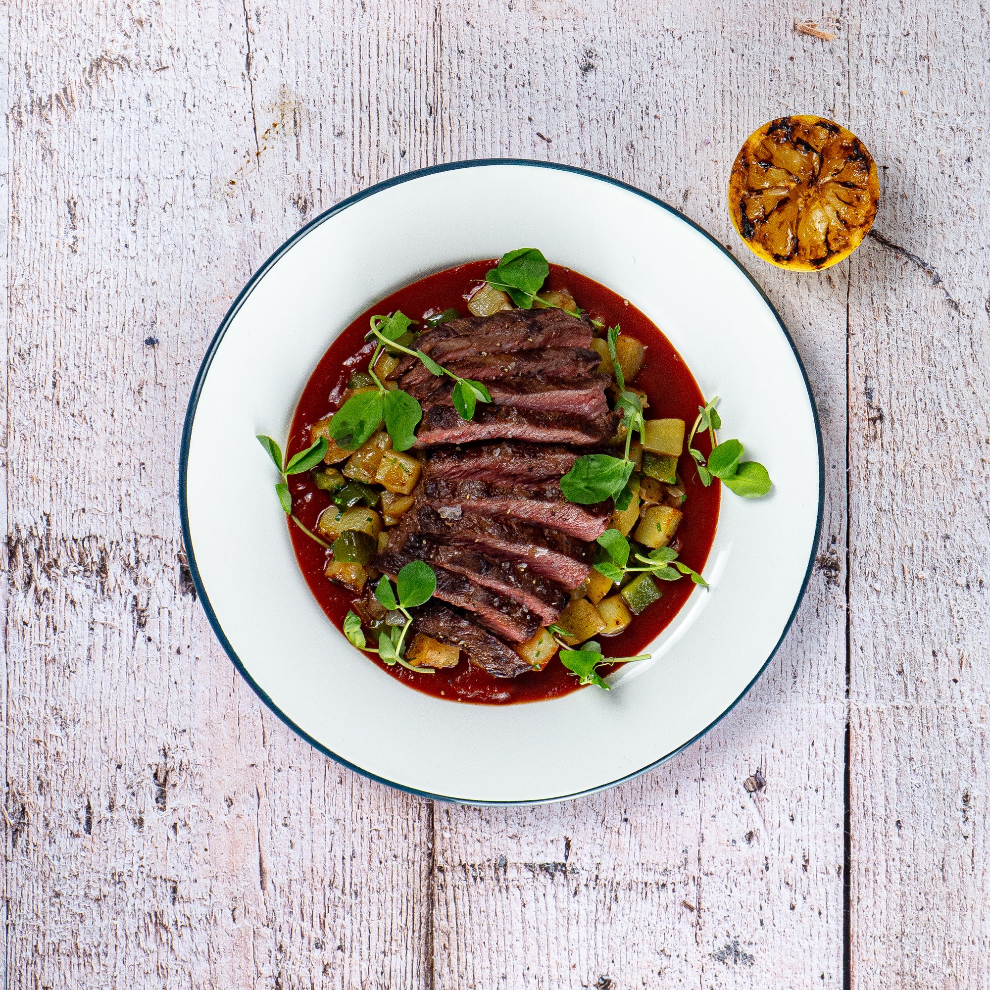 BBQ Flat-Iron Steak With Homefries