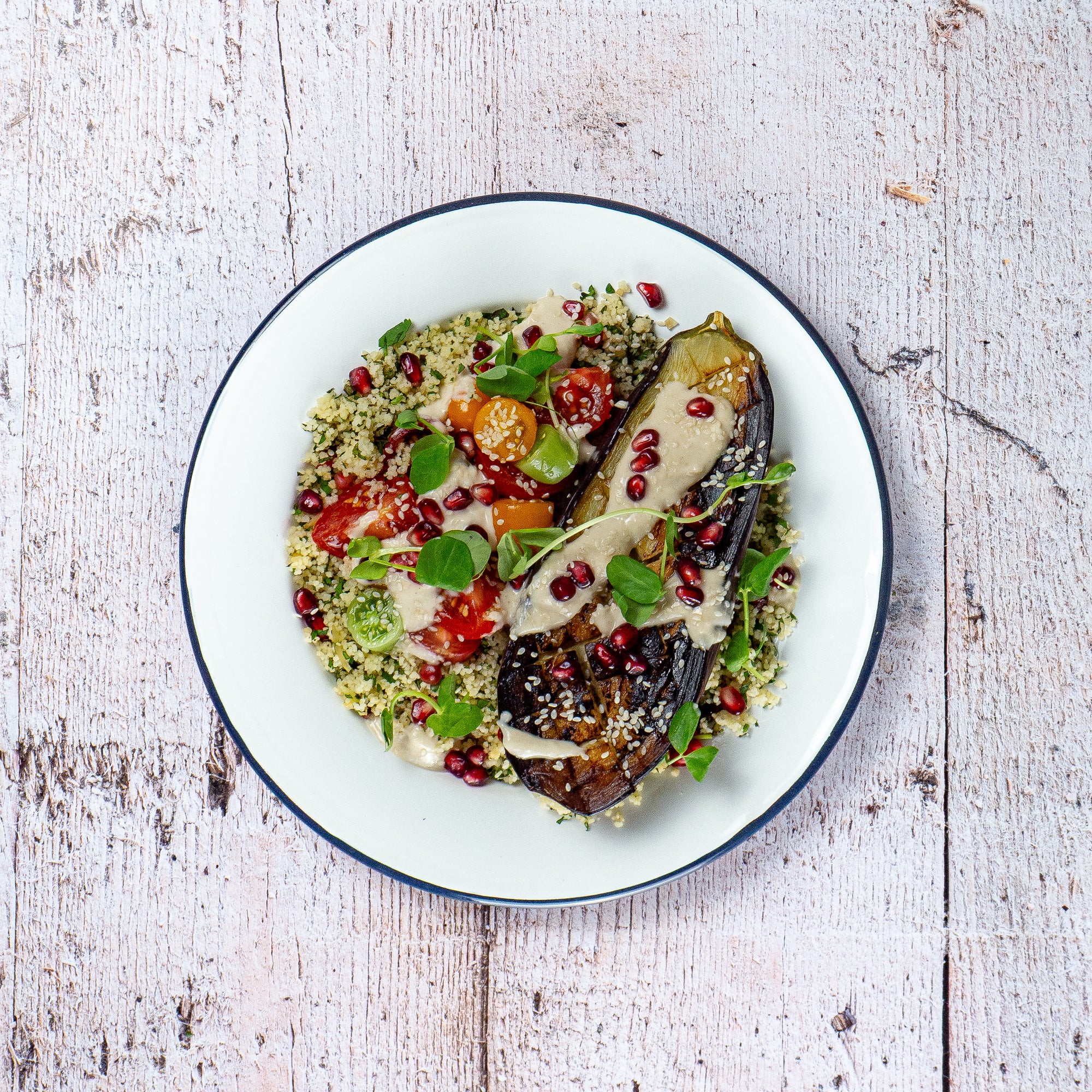 Smoky Aubergine with Herby Couscous