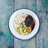 Korean Gochujang Glazed Short Rib with Sticky Rice & Pear Slaw