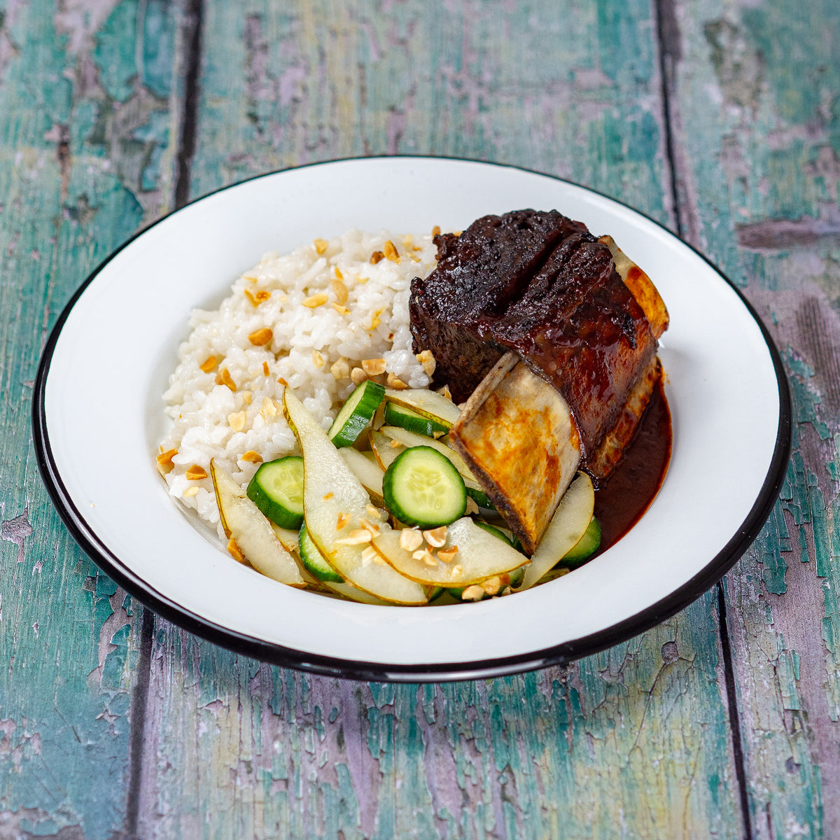 Korean Ribs With Rice Korean Gochujang Glazed Short Rib with Sticky Rice & Pear Slaw – Glamp ...
