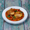 Jollof-syle Rice with Chilli Buttered Chicken Thighs