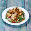 BBQ Chicken Skewers with a Thai-Inspired Peanut Glass Noodle Salad