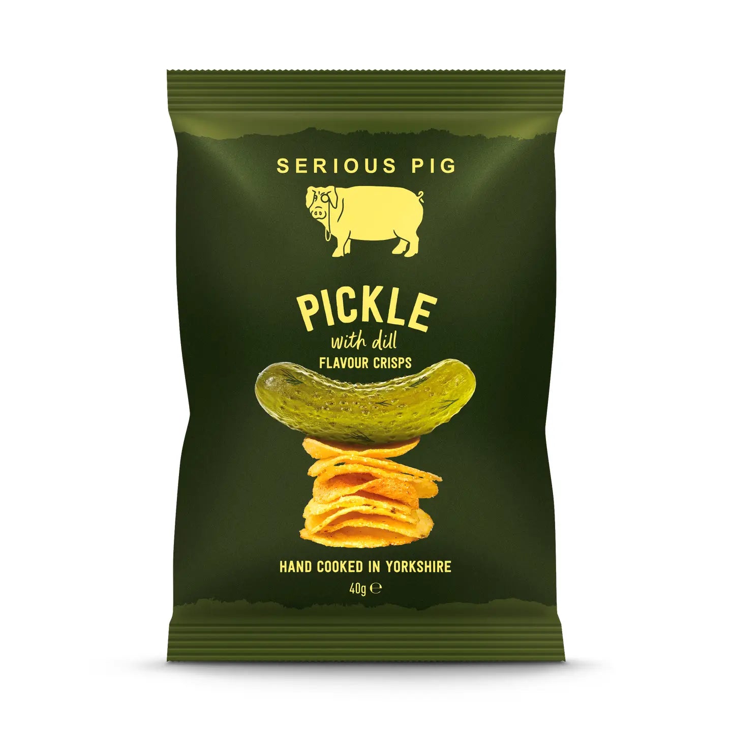 Pickle With Dill Flavour Crisps (40g) from Serious Pig
