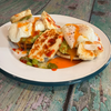 Smashed Avocado with Halloumi, Eggs & Sriracha